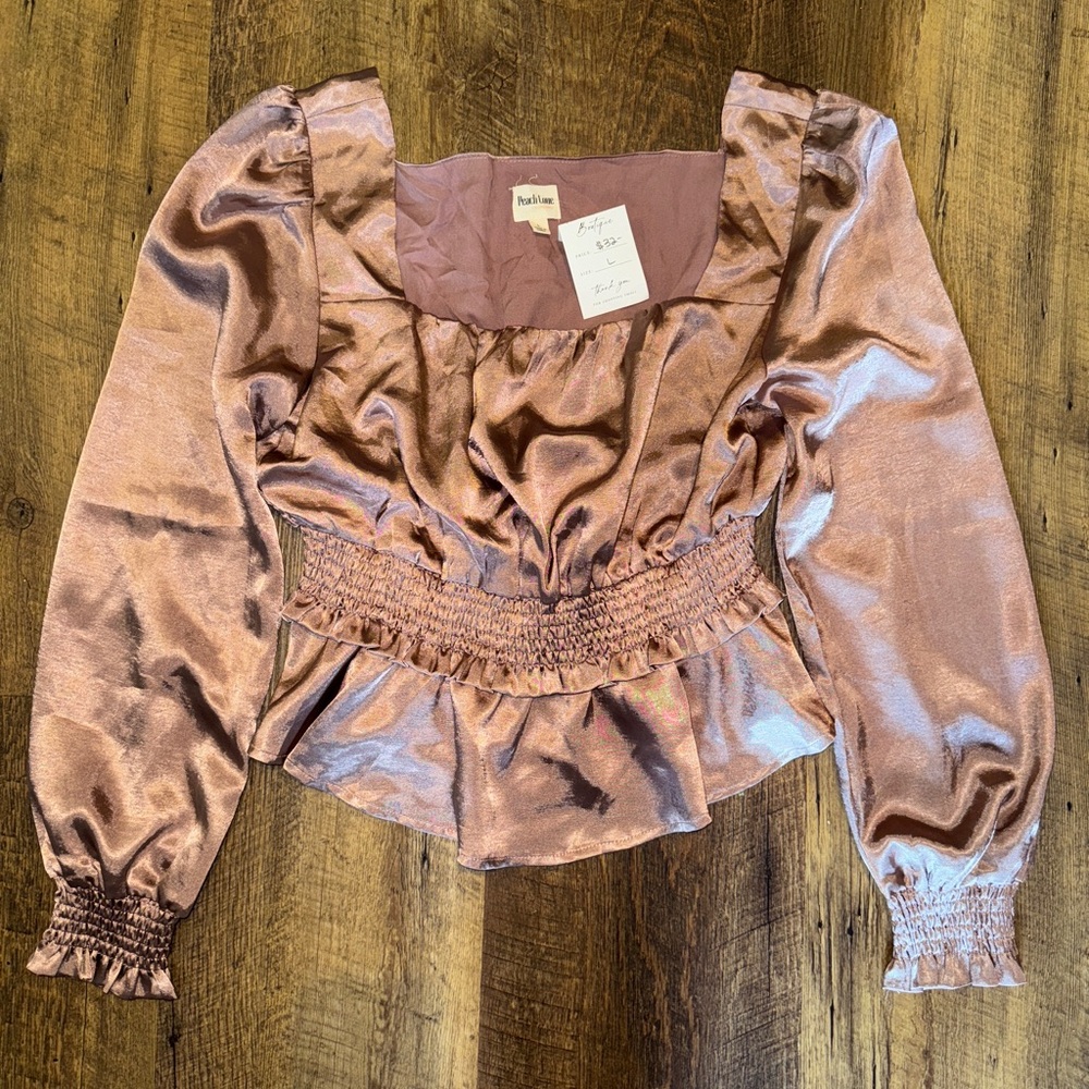 Peach Love Satin Top